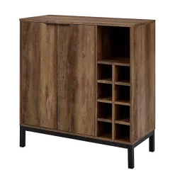 Kirklands Home Reclaimed Wood Industrial Bar Cabinet Brown Discount