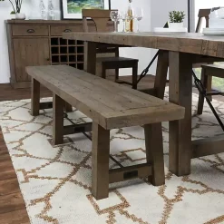 Kirklands Home Reclaimed Wood Industrial Dining Bench Brown Discount