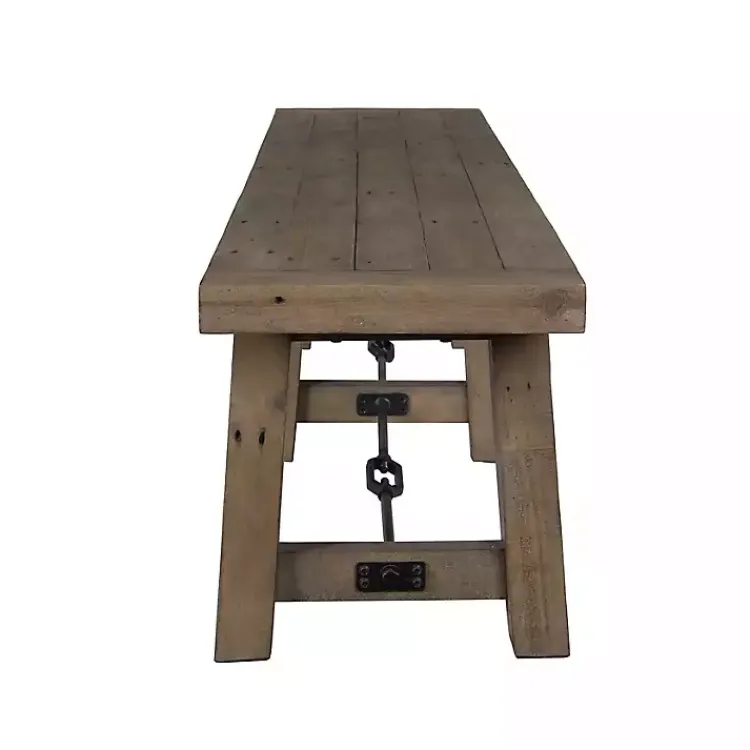 Kirklands Home Reclaimed Wood Industrial Dining Bench Brown Discount