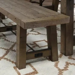 Kirklands Home Reclaimed Wood Industrial Dining Bench Brown Discount