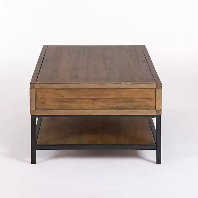 Kirklands Home Reclaimed Wood Keeping Drawers Coffee Table Brown
