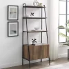 Kirklands Home Reclaimed Wood Modern Ladder Bookcase with Cabinet Hot