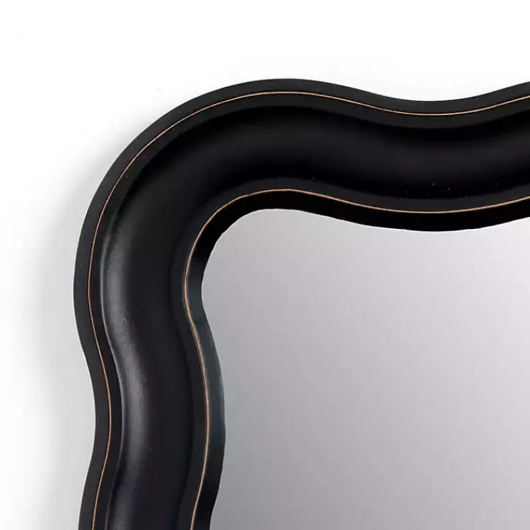 Kirklands Home Rectangle Catorina Black Wavy Wall Mirror Discount