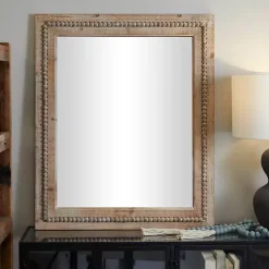 Kirklands Home Rectangle Distressed Beaded Wall Mirror Outlet
