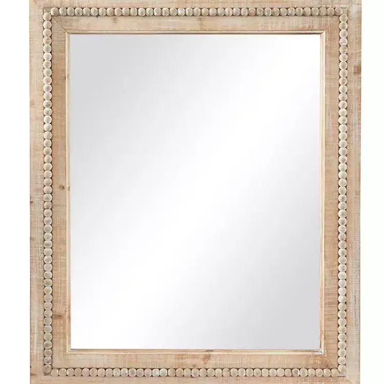 Kirklands Home Rectangle Distressed Beaded Wall Mirror Outlet