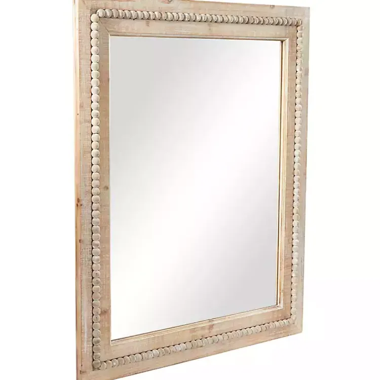 Kirklands Home Rectangle Distressed Beaded Wall Mirror Outlet