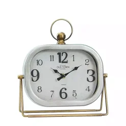 Decorative Accents>Kirklands Home Rectangular Metal Tabletop Clock