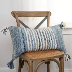 Pillows>Kirklands Home Recycled Denim Stitched Lumbar Pillow