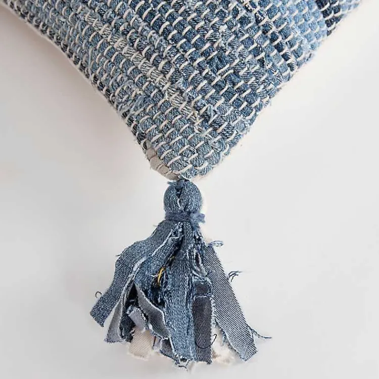 Pillows>Kirklands Home Recycled Denim Stitched Lumbar Pillow