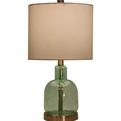Kirklands Home Recycled Glass Bottle Table Lamp White New