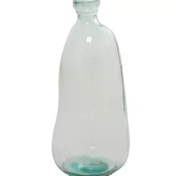 Vases>Kirklands Home Recycled Glass Clear Aqua Floor Vase Blue