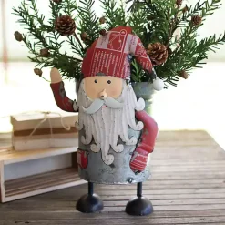 Christmas Decorations>Kirklands Home Recylced Iron Santa Canister