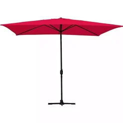 Kirklands Home Red & Black 10 ft. Hand Crank Tilt Umbrella Outlet
