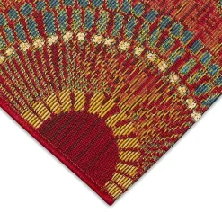 Kirklands Home Red & Blue Circles Indoor/Outdoor Rug, 2x3 Online