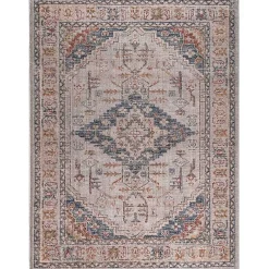 Kirklands Home Red & Blue Vintage Medallion Area Rug, 5x7 Clearance