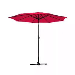 Kirklands Home 9 ft. Hand Crank Tilt Umbrella Red Discount