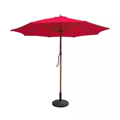 Kirklands Home 9 Ft. Wooden Pole Market Umbrella Red Sale