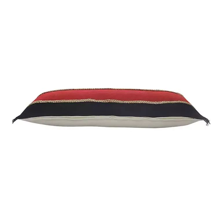 Pillows>Kirklands Home Red & Navy Nautical Rope Lumbar Pillow