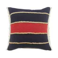 Pillows>Kirklands Home Red & Navy Nautical Rope Throw Pillow. 20x20