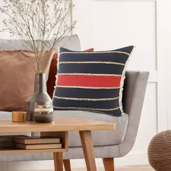 Pillows>Kirklands Home Red & Navy Nautical Rope Throw Pillow. 20x20