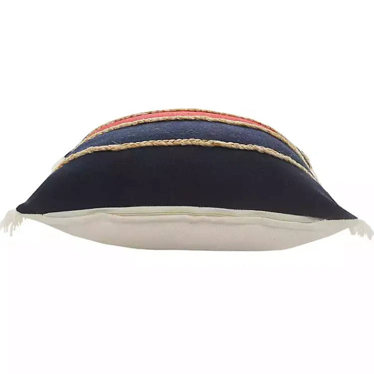 Pillows>Kirklands Home Red & Navy Nautical Rope Throw Pillow. 20x20