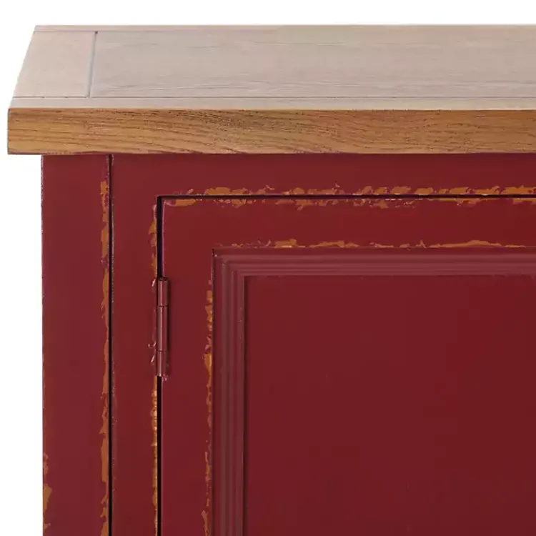 Kirklands Home & Oak 4-Drawer Charlotte Sideboard Red New