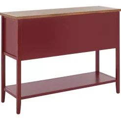 Kirklands Home & Oak 4-Drawer Charlotte Sideboard Red New