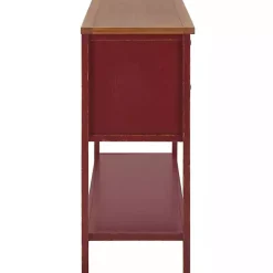 Kirklands Home & Oak 4-Drawer Charlotte Sideboard Red New
