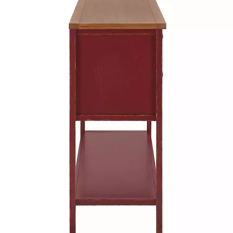 Kirklands Home & Oak 4-Drawer Charlotte Sideboard Red New