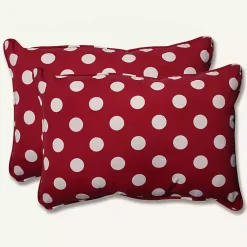 Kirklands Home Red & White Polka Dot Long Pillows, Set of 2 Sale