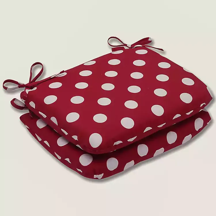 Kirklands Home Red & White Polka Dot Outdoor Cushions, Set of 2 Sale