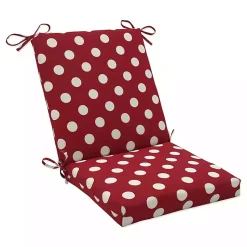 Kirklands Home Red & White Polka Dot Outdoor Chair Cushion New