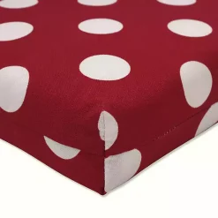 Kirklands Home Red & White Polka Dot Outdoor Chair Cushion New