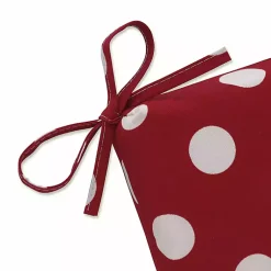 Kirklands Home Red & White Polka Dot Outdoor Chair Cushion New