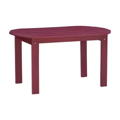 Kirklands Home Acacia Wood Oval Adirondack Coffee Table Red Hot