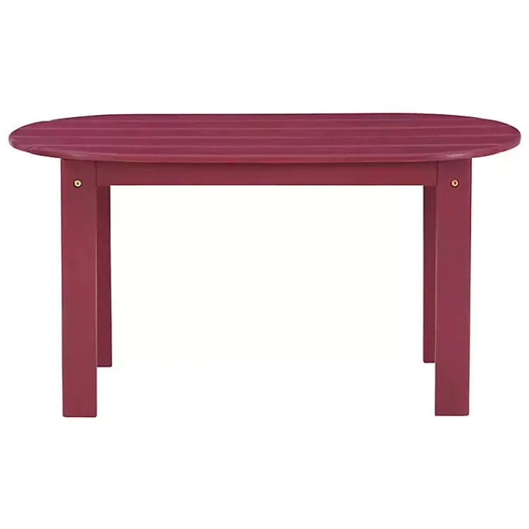 Kirklands Home Acacia Wood Oval Adirondack Coffee Table Red Hot