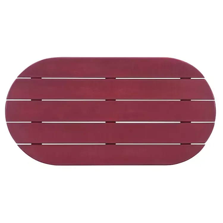 Kirklands Home Acacia Wood Oval Adirondack Coffee Table Red Hot