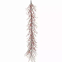 Halloween>Kirklands Home Red and Black Berry Twig Halloween Garland, 58 in.