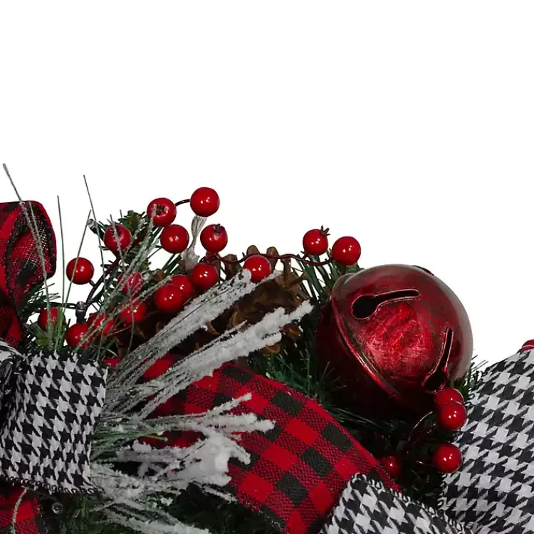Wreaths>Kirklands Home Red and Black Bow Wreath