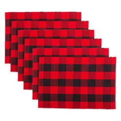 Christmas Dining & Entertaining>Kirklands Home Red and Black Buffalo Check Placemats, Set of 6