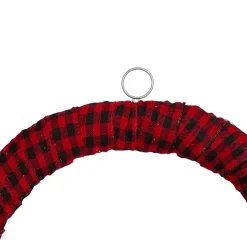 Wreaths>Kirklands Home Red and Black Buffalo Check Pine and Berry Wreath