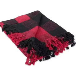 Blankets & Throws>Kirklands Home Red and Black Buffalo Check Throw