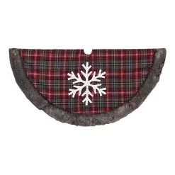 Christmas Tree Skirts & Collars>Kirklands Home Red and Black Buffalo Plaid Christmas Tree Skirt