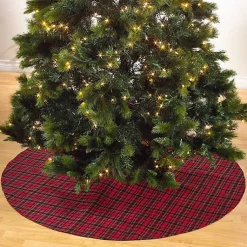 Christmas Tree Skirts & Collars>Kirklands Home Red and Black Classic Plaid Tree Skirt