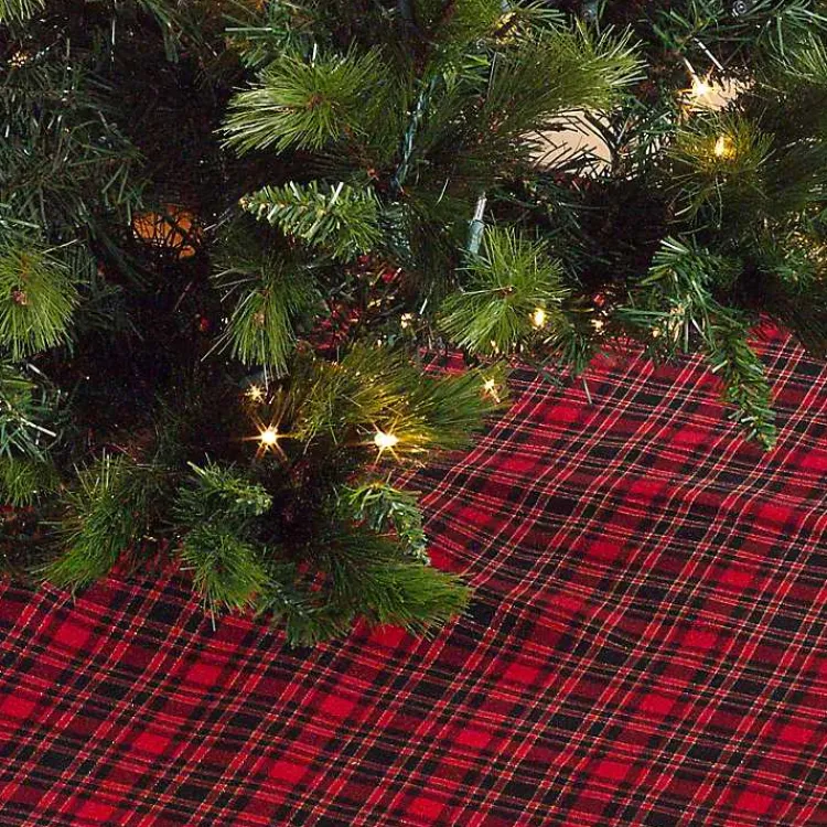 Christmas Tree Skirts & Collars>Kirklands Home Red and Black Classic Plaid Tree Skirt
