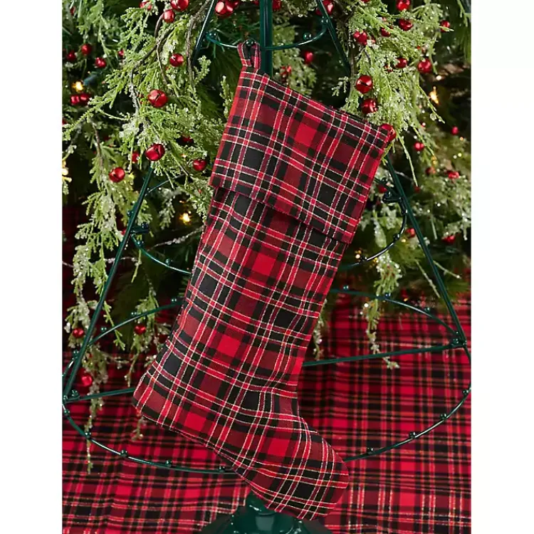 Christmas Tree Skirts & Collars>Kirklands Home Red and Black Classic Plaid Tree Skirt