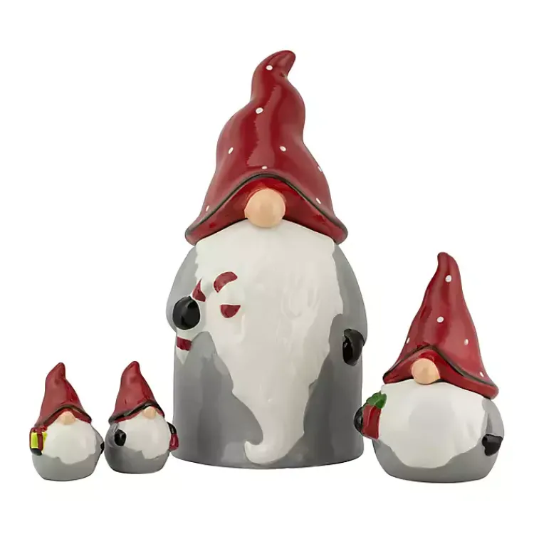 Christmas Decorations>Kirklands Home Red and Gray 4-Pc. Christmas Gnome Set