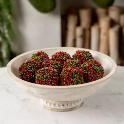 Christmas Decorations>Kirklands Home Red and Green Christmas Orb Bowl Filler