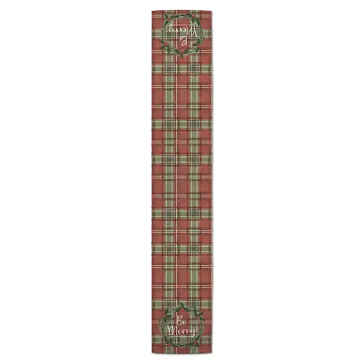 Christmas Dining & Entertaining>Kirklands Home Red and Green Plaid Be Merry Table Runner