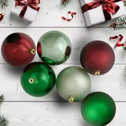 Christmas Ornaments>Kirklands Home Red and Green Shatterproof Ornaments, Set of 32